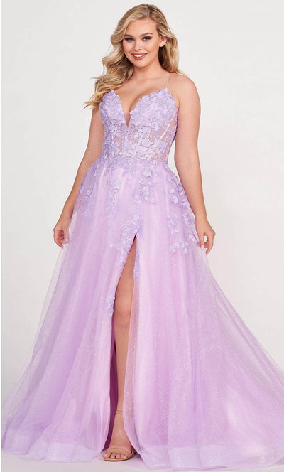 Ellie Wilde EW34042 - Sweetheart Floral Lace Evening Gown Prom Desses 00 / Lilac