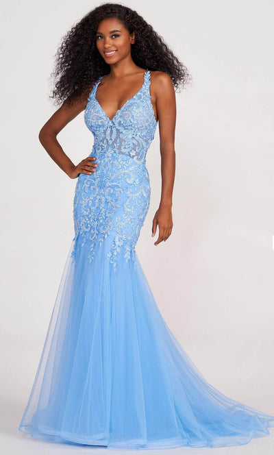 Ellie Wilde EW34099 - Stone accent Sleeveless Evening Dress Evening Dresses 00 / Bluebell