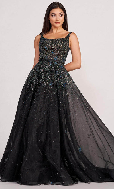 Ellie Wilde EW34115 - Crystal Sleeveless Ballgown Ball Gowns 00 / Black Galaxy