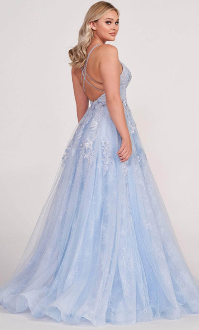 Ellie Wilde EW34123 - Plunging V Neck Multilayer Gown Evening Dresses