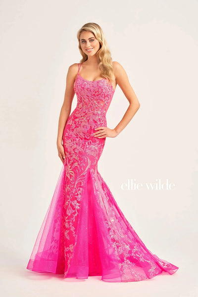 Ellie Wilde EW35008 - Sequin Scoop Evening Dress