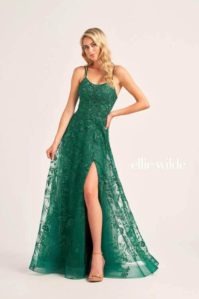 Ellie Wilde EW35012 - High Slit A-Line Evening Dress