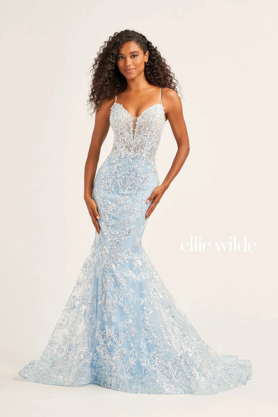 Ellie Wilde EW35013 - Open Back Sequin Evening Dress