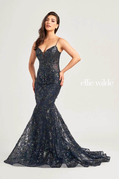 Ellie Wilde EW35013 - Open Back Sequin Evening Dress