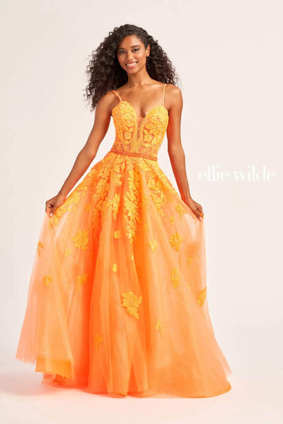 Ellie Wilde EW35016 - Floral A-Line Evening Dress