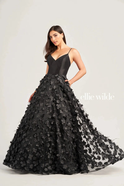 Ellie Wilde EW35037 - Floral V-Neck Ballgown