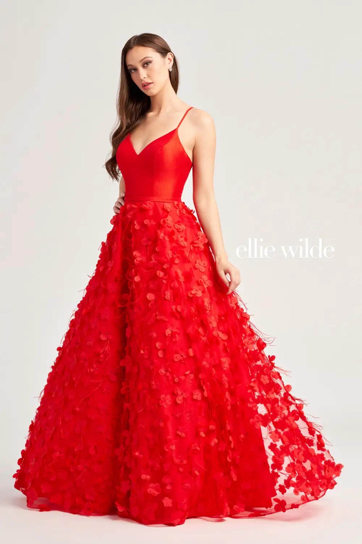 Ellie Wilde EW35037 - Floral V-Neck Ballgown