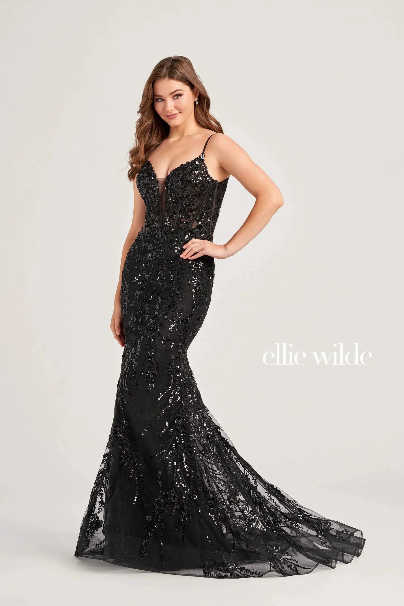 Ellie Wilde EW35039 - Corset Sequin Evening Dress