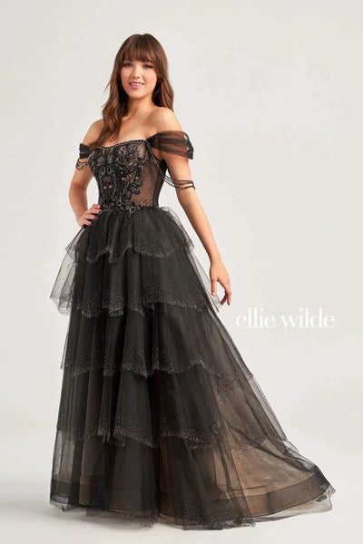 Ellie Wilde EW35040 - Off-Shoulder Embellished Ballgown