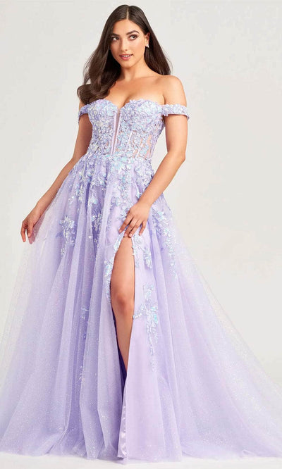 Ellie Wilde EW35058 - Lace-Applique A-Line Prom Gown Prom Dresses 00 / Lilac