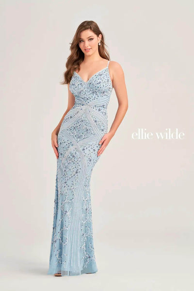 Ellie Wilde EW35065 - Embellished V-Neck Evening Dress