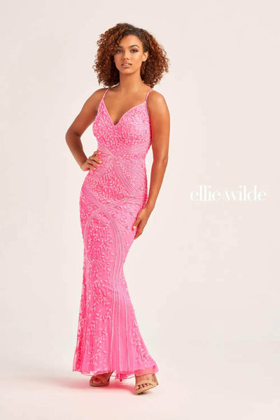 Ellie Wilde EW35065 - Embellished V-Neck Evening Dress