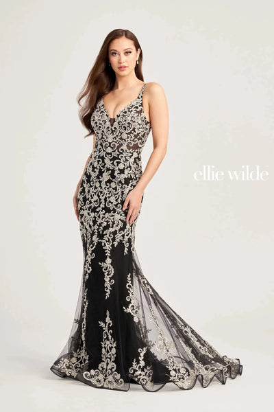 Ellie Wilde EW35071 - Appliques Trumpet Evening Dress