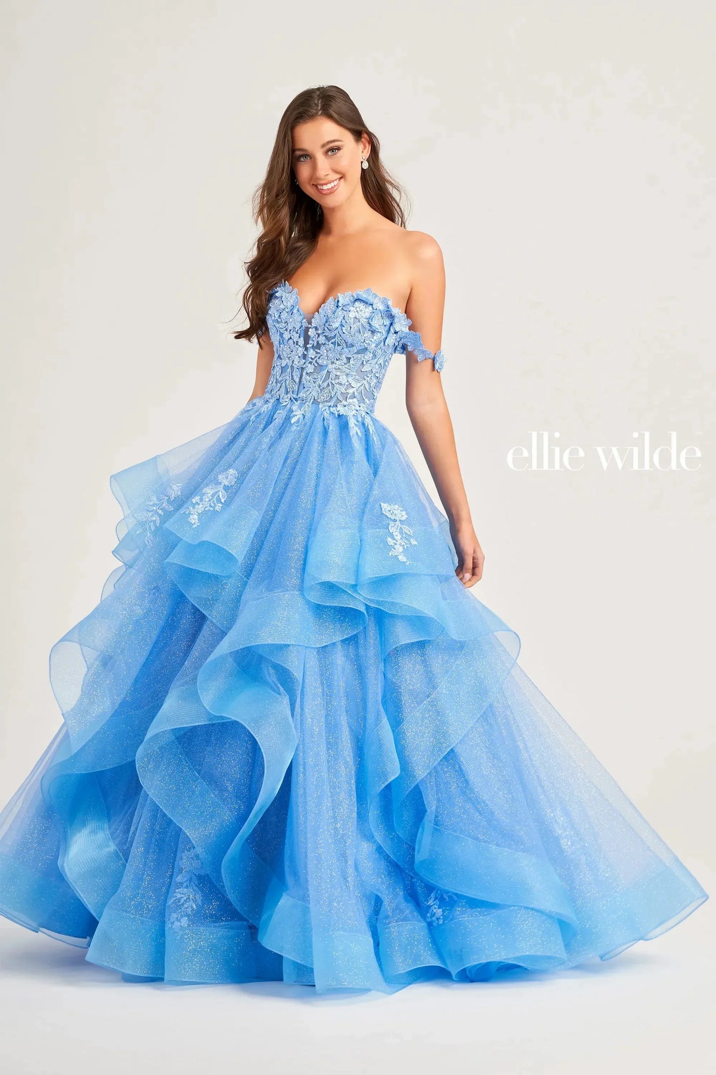 Ellie Wilde EW35084 - Glitter Floral Ballgown