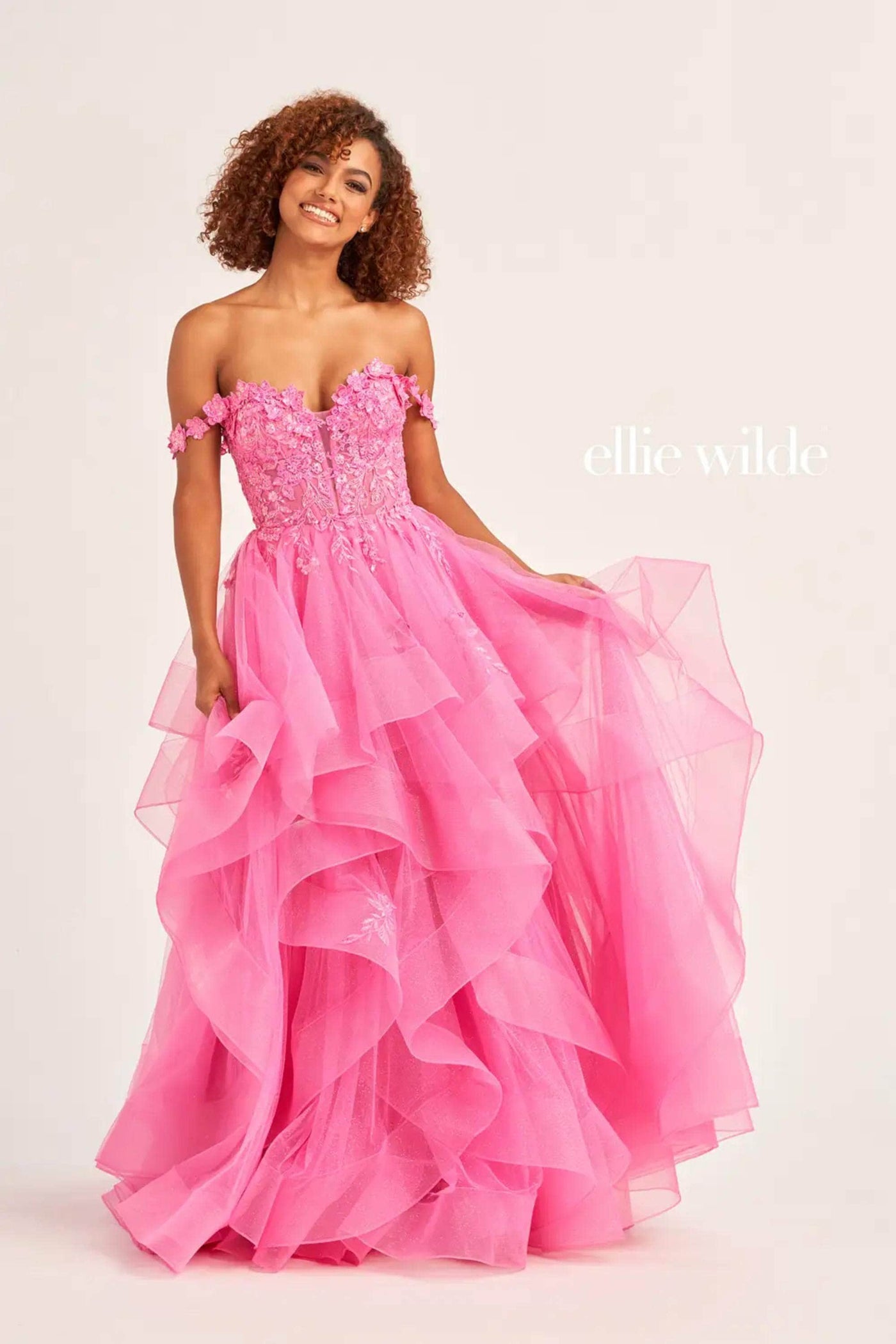 Ellie Wilde EW35084 - Glitter Floral Ballgown