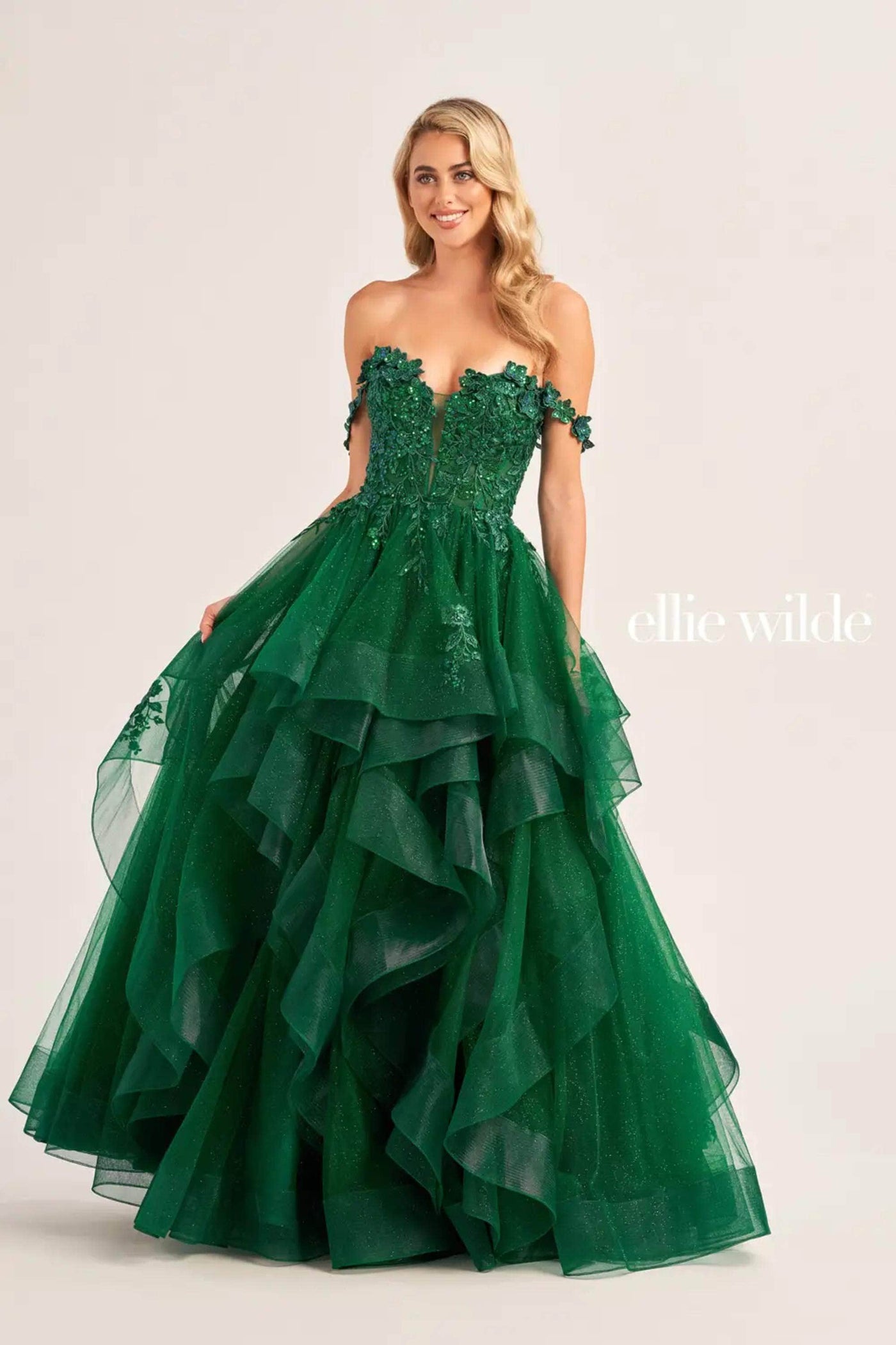 Ellie Wilde EW35084 - Glitter Floral Ballgown