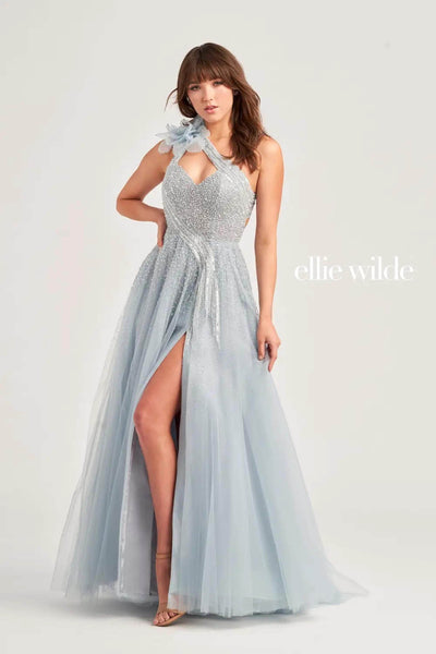 Ellie Wilde EW35086 - One-Sleeve Stone Embellished Gown