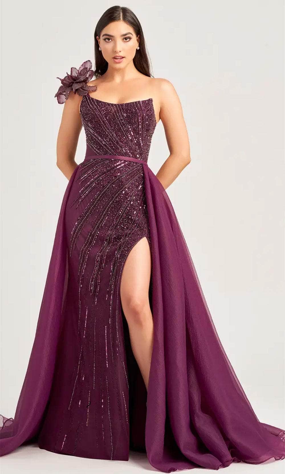 Ellie Wilde EW35087 - Sequin One-Sleeve Prom Gown Prom Dresses