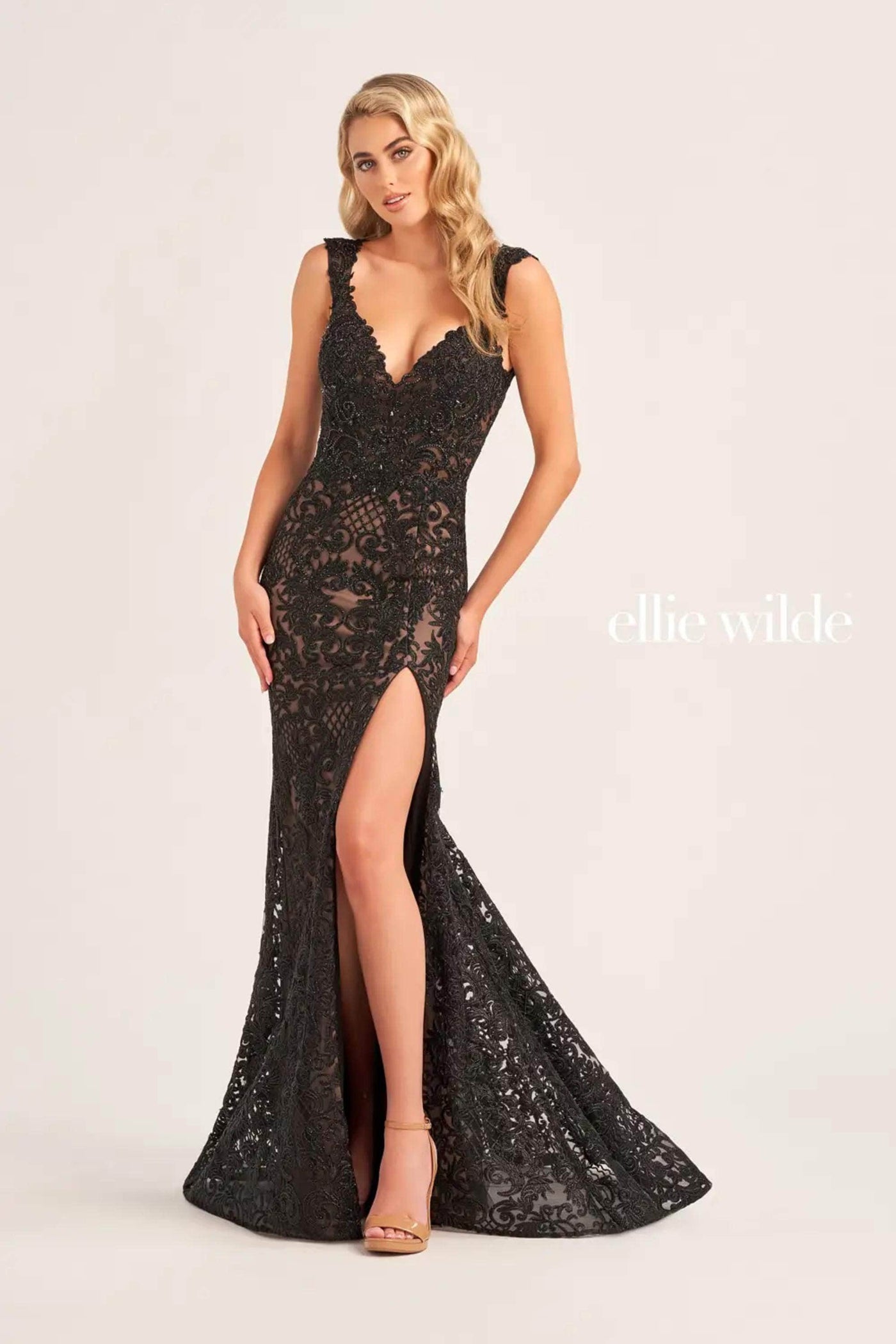 Ellie Wilde EW35091 - Embroidered V-Neck Gown