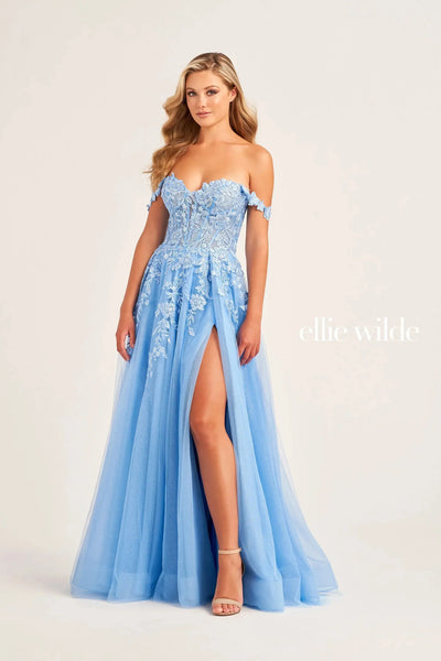 Ellie Wilde EW35101 - Off-Shoulder A-Line Evening Dress