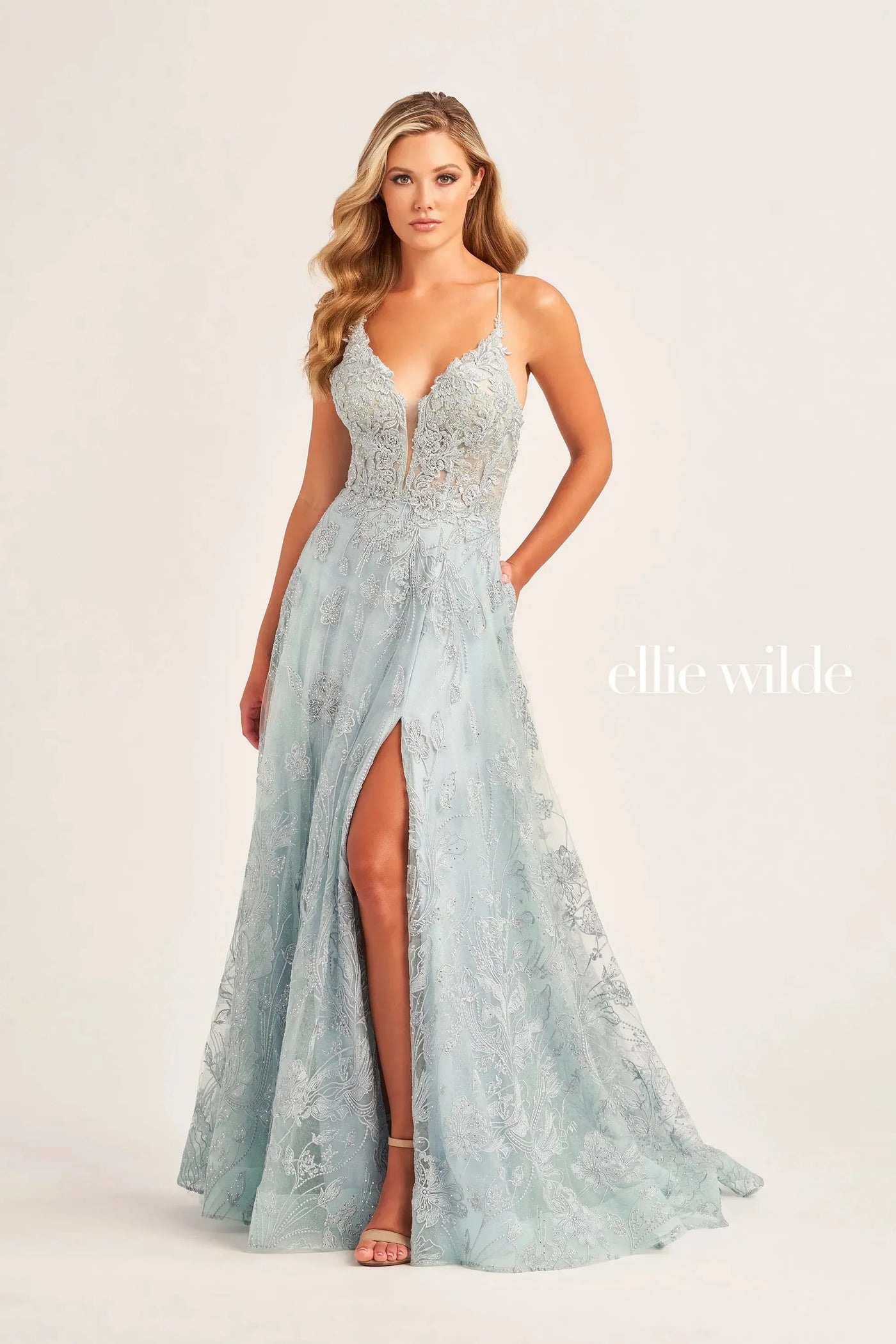 Ellie Wilde EW35103 - Floral A-Line Evening Dress