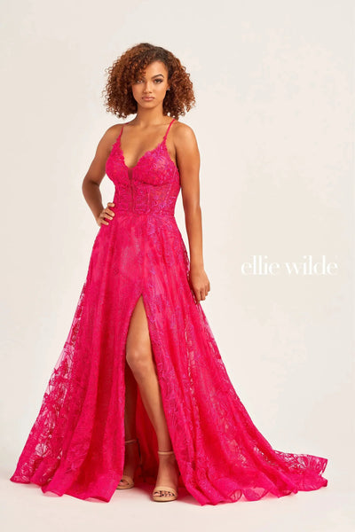 Ellie Wilde EW35103 - Floral A-Line Evening Dress
