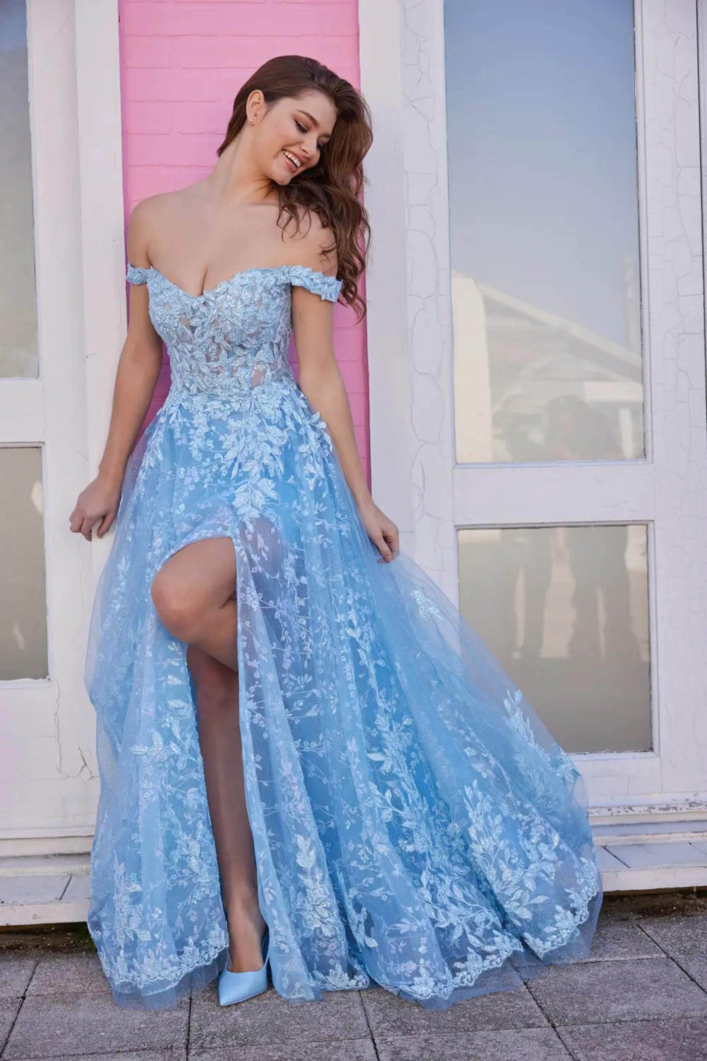 Ellie Wilde EW35116 - Off-Shoulder  A-Line Gown
