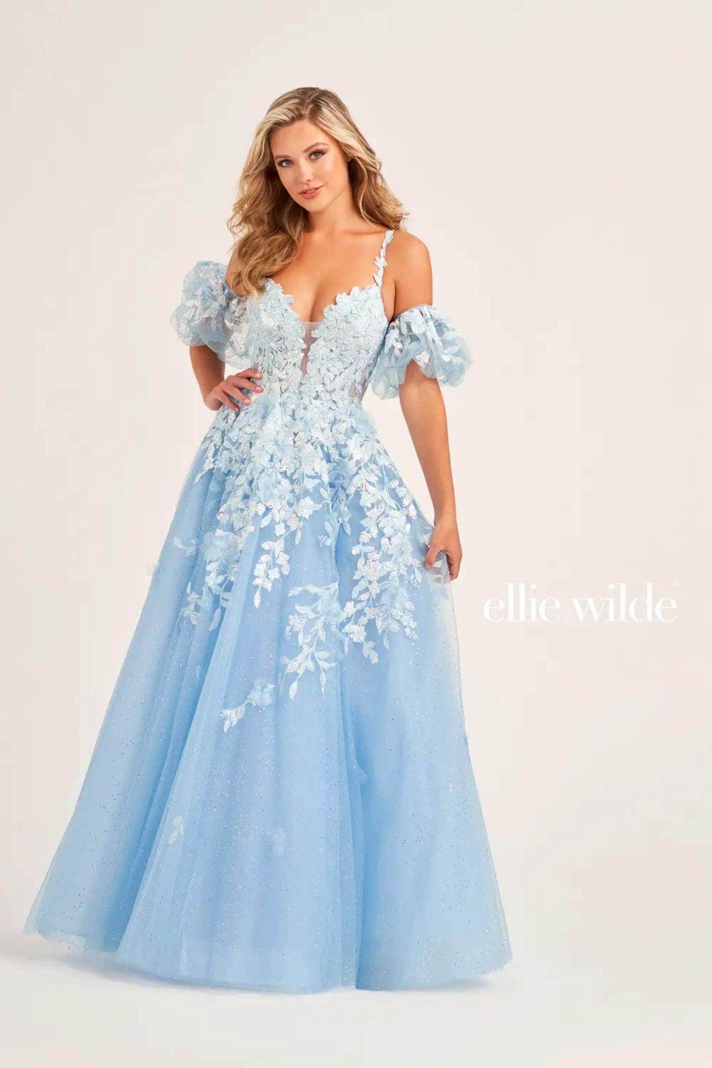 Ellie Wilde EW35205 - Plunging Neck Corset Bodice Gown