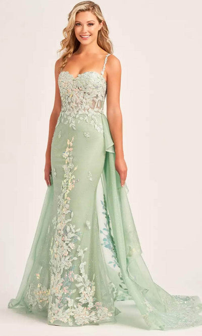 Ellie Wilde EW35207 - Embroidered Sweetheart Neck Prom Gown Prom Dresses 00 / Sage