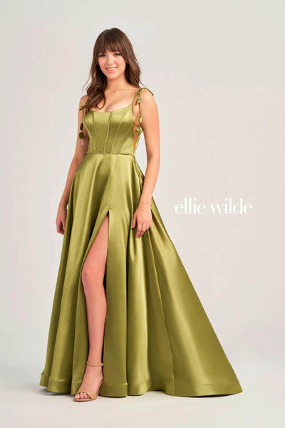 Ellie Wilde EW35215 - Leaf High Slit Evening Dress
