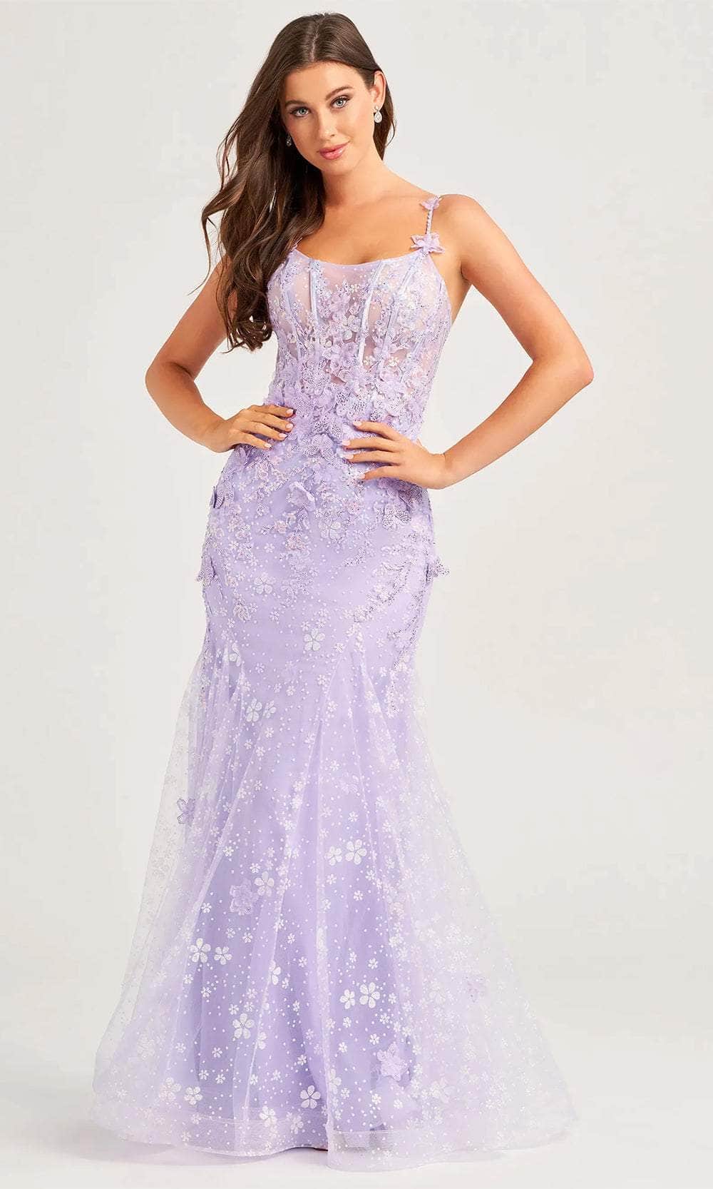 Ellie Wilde EW35241 - Embroidered Trumpet Prom Gown Prom Dresses 00 / Lilac