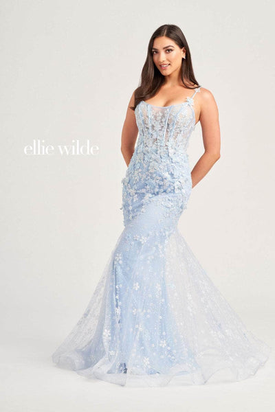 Ellie Wilde EW35241 - Scoop Neck Trumpet Gown