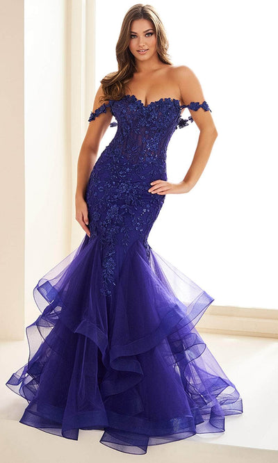 Ellie Wilde EW36047 - Embroidered Mermaid Prom Gown Pageant Dresses / 00  Indigo