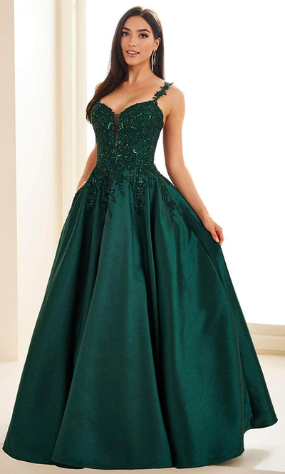 Ellie Wilde EW36094 - Lace-Up Back Sleeveless Prom Gown Quinceanera Dresses / 00  Emerald