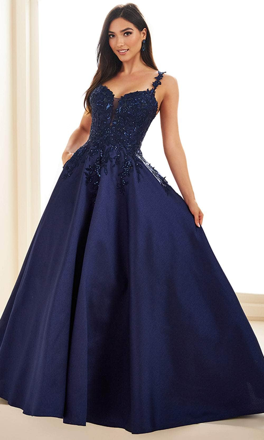 Ellie Wilde EW36094 - Lace-Up Back Sleeveless Prom Gown Quinceanera Dresses / 00  Navy Blue