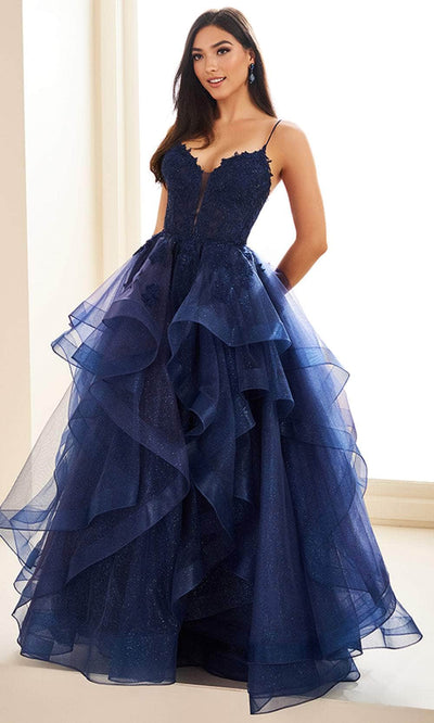 Ellie Wilde EW36203 - Spaghetti Strap Ruffled Prom Dress
