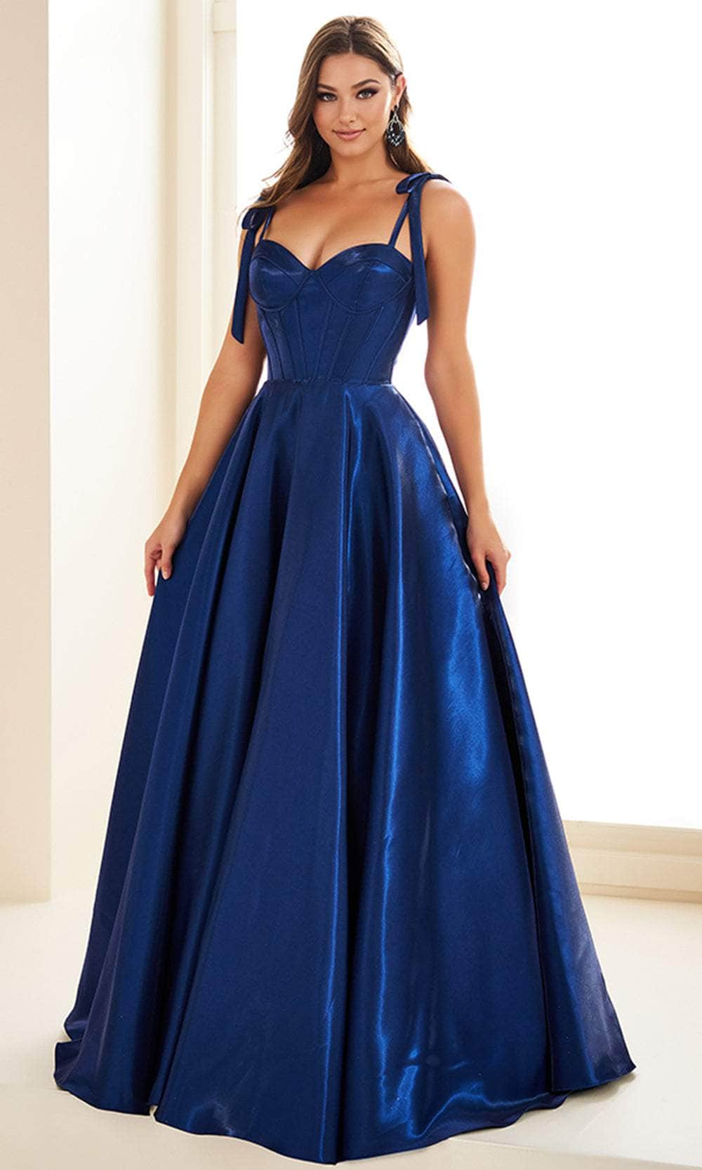 Ellie Wilde EW36210 - Corset Detail A-Line Prom Gown Quinceanera Dresses / 00  Navy