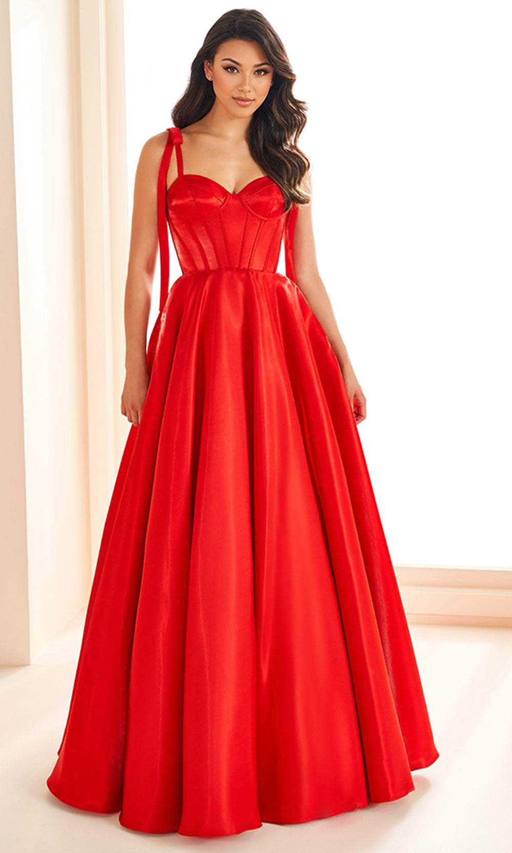 Ellie Wilde EW36210 - Corset Detail A-Line Prom Gown Quinceanera Dresses / 00  Red