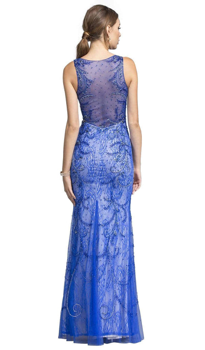 Embellished Bateau Neck Sheath Evening Dress Dress
