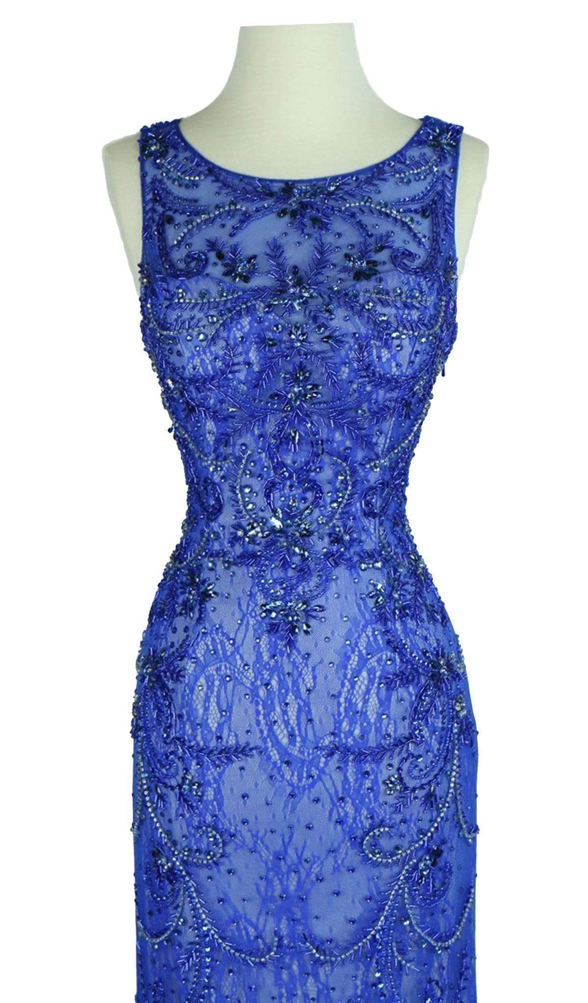 Embellished Bateau Neck Sheath Evening Dress Dress