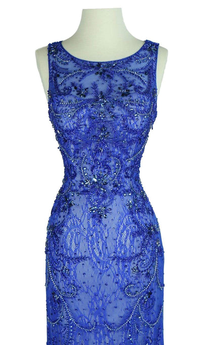 Embellished Bateau Neck Sheath Evening Dress Dress
