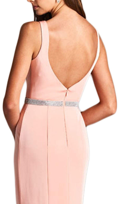 Embellished Deep V-neckline Sheath Prom Dress Dress