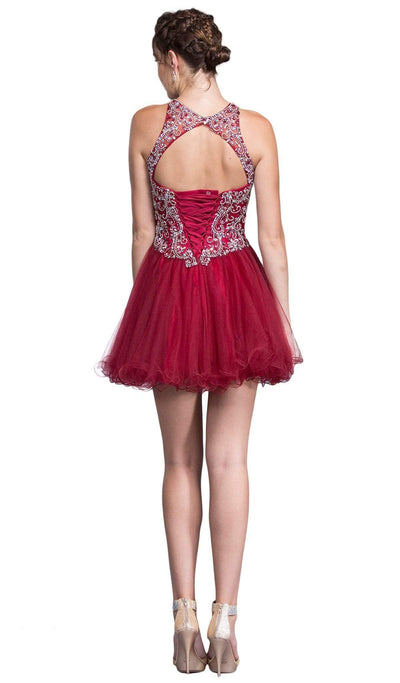 Embellished Halter A-line Homecoming Dress Dress