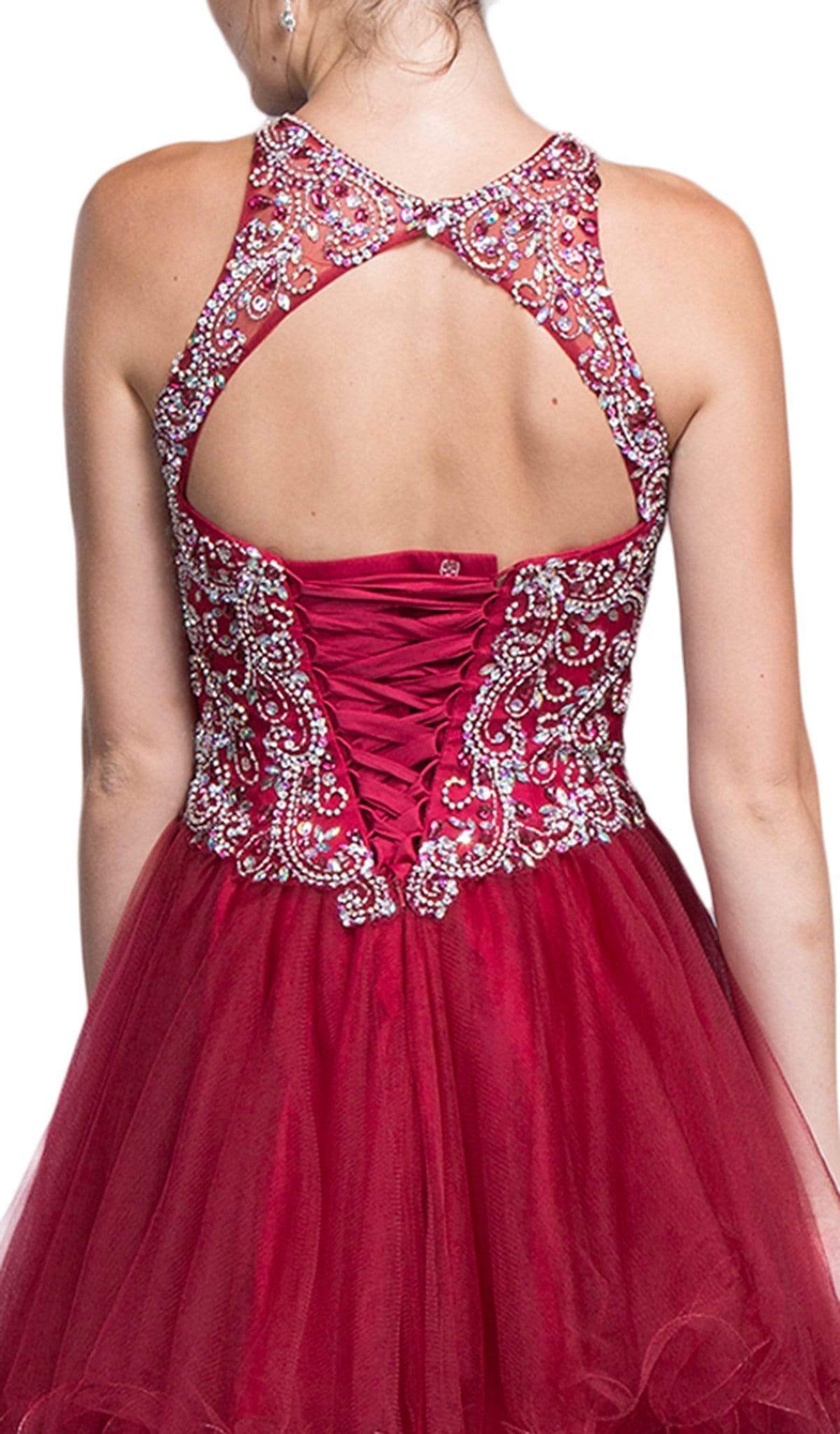 Embellished Halter A-line Homecoming Dress Dress