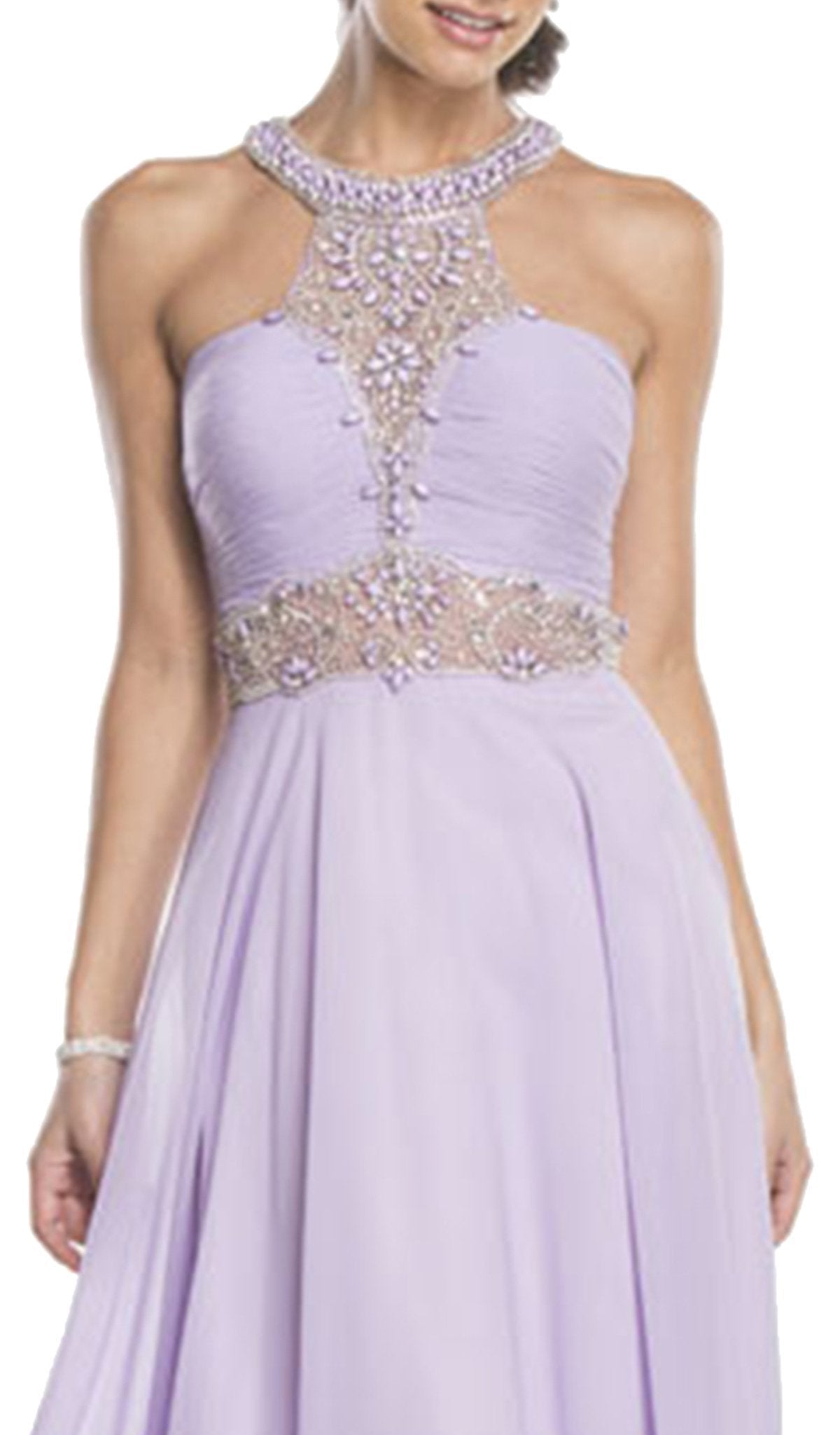 Embellished Halter Neck A-line Prom Dress Dress