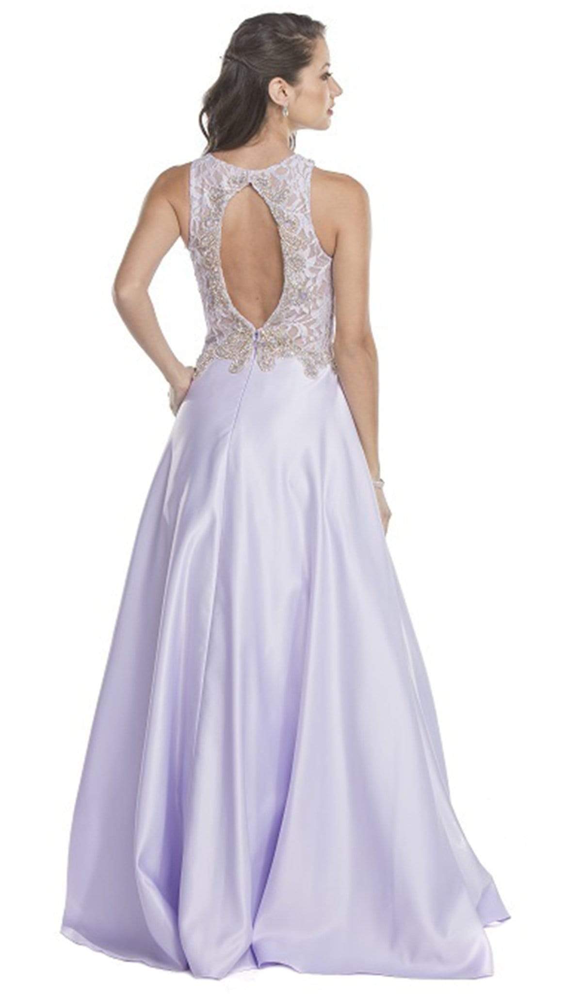 Embellished Halter Neck Evening Ballgown Dress