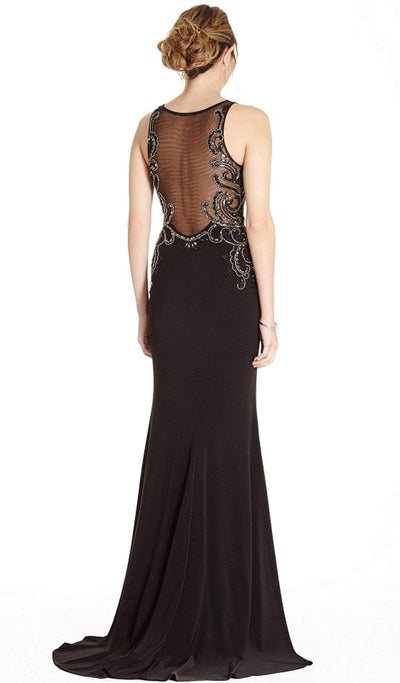 Embellished Halter Sheath Evening Dress Dress