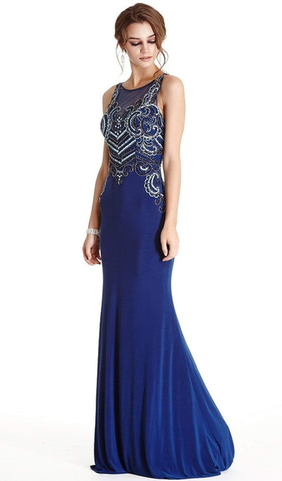 Embellished Halter Sheath Evening Dress Dress