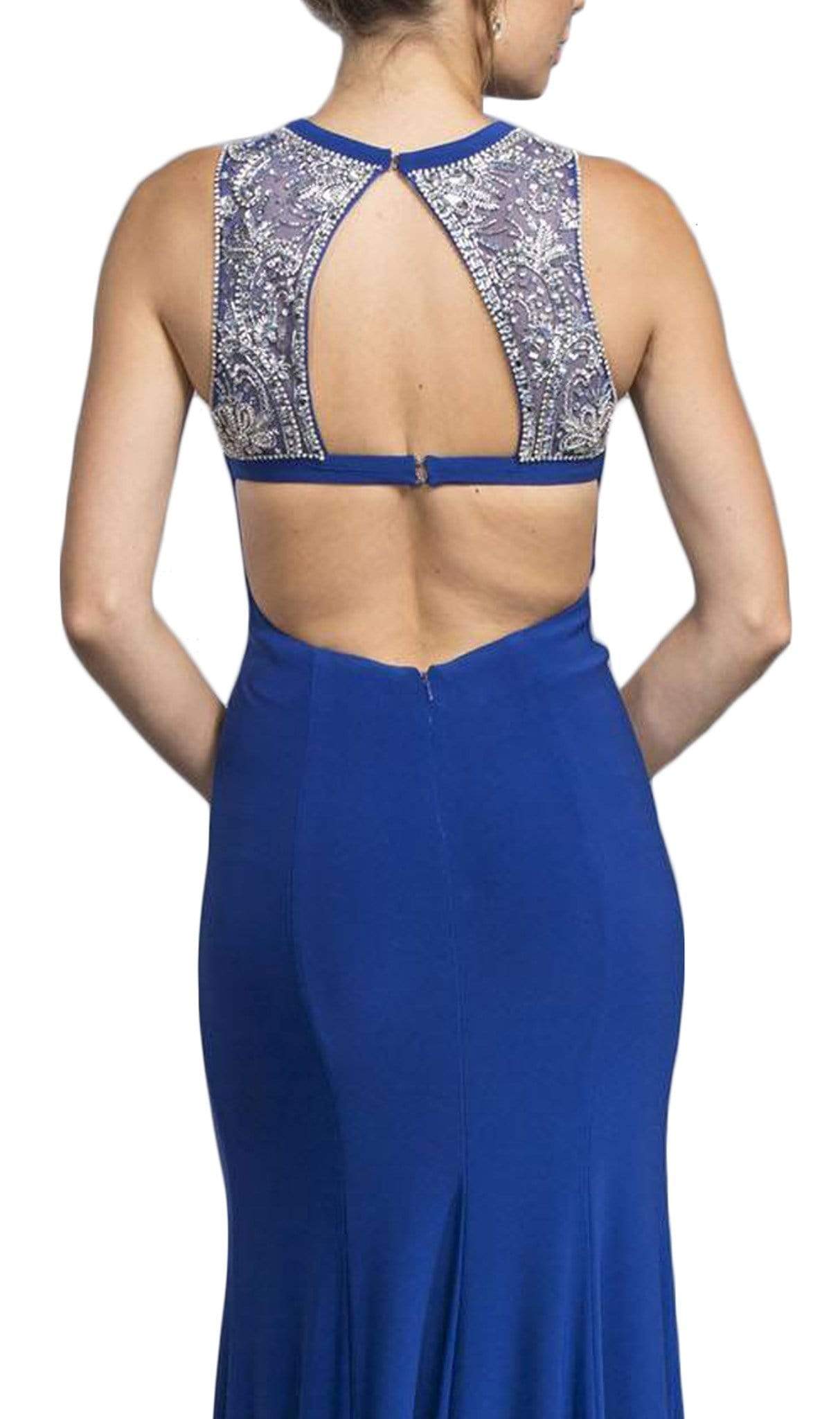 Embellished Jewel Cutout Sheath Prom Dress Dress