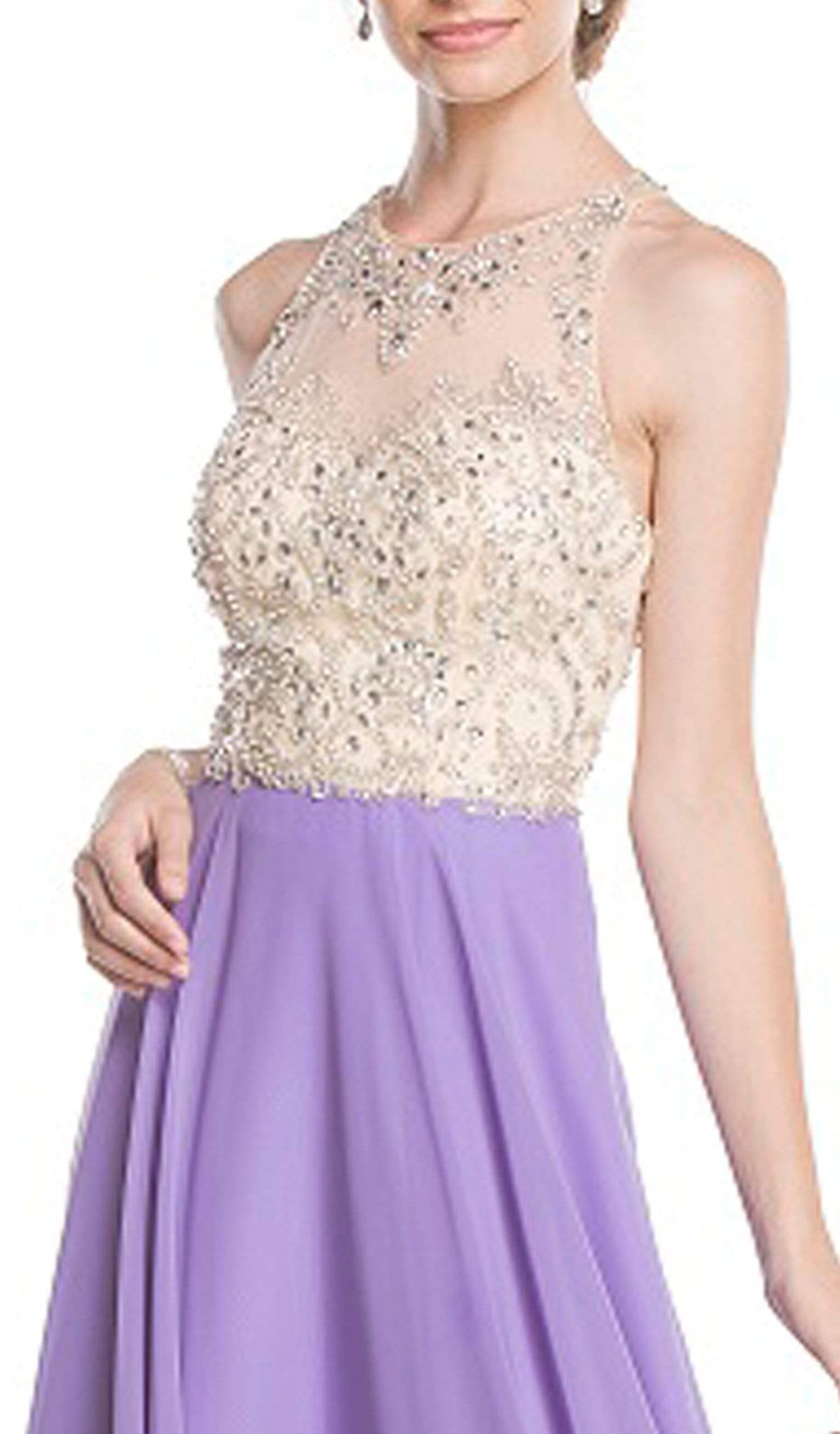 Embellished Sheet Halter A-line Prom Dress Prom Dresses